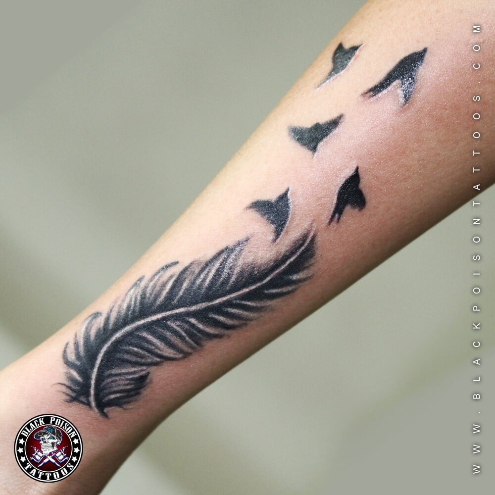 Feather Tattoos and its Designs Ideas Images and Meanings - Black