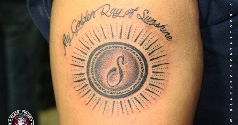 Sun Tattoo with Quotes